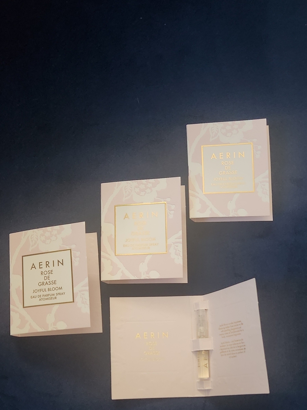4x Aerin Rose de Grasse Joyful Bloom Sample Set - Pink & Gold Accents